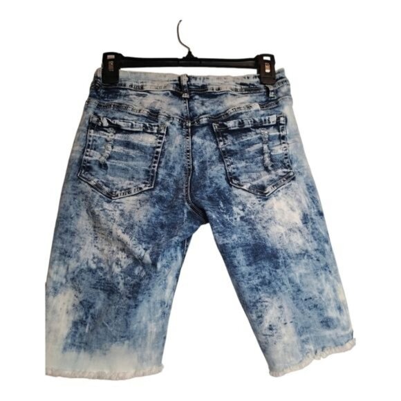 Mystiq Acid Wash Distressed Junior's Heavy Rip Off Stretch Denim Size 9 (Flaw) - Picture 2 of 6